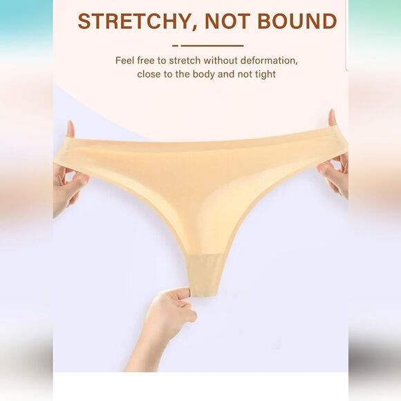 Seamless Thongs for Women No Show Thongs Nylon Stretch Thong Panti - Picture 10 of 16